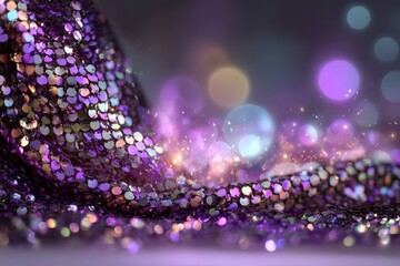 Purple Sequins Fabric Background Design