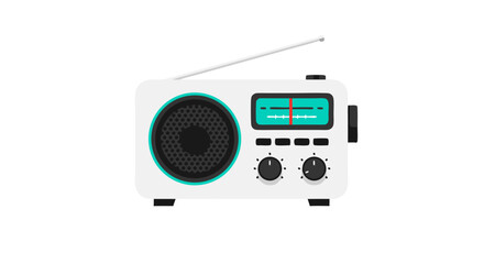 Fototapeta premium Retro Radiance: A Vintage Vector Radio Illustration Embodying Nostalgia and Simplicity in Design, Isolated on a Clean White Backdrop