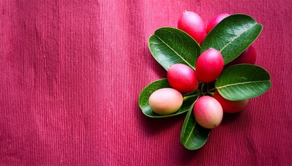 carissa carandas carunda koromcha fruit tree karonda seeds ripe pink or red colorful tropical citrus karanda or koromcha fruit fresh karanda or carunda