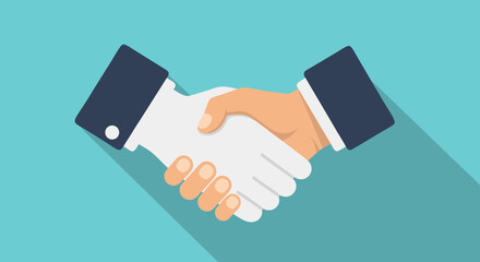 Stylized handshake symbolizing partnership, cooperation, and agreements within the business sector to establish trust and success together