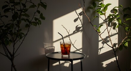 Drink in Light: Beverage with Dynamic Shadows