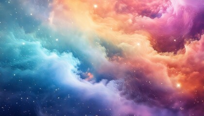 multi toned pastel colors blended to create a galaxy like effect