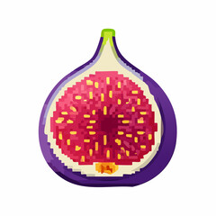 Vibrant digital depiction of a sliced fig revealing its intricate inner details