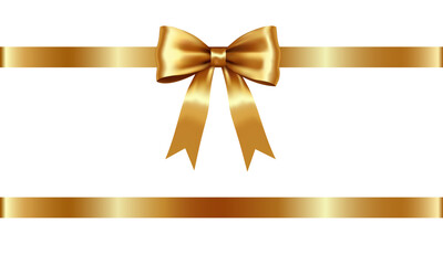 Gold Ribbon with Decorative Bow &ndash; Shiny Gift Wrapping