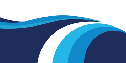 blue wave banner template. Modern abstract Vector Illustration design, isolated on white background.