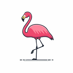 Elegant flamingo illustration showcasing vibrant pink plumage and graceful posture