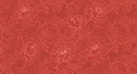 Textured Floral Reverie: Subtle Red Patterns in Vintage Style