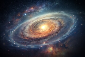 Spiral Galaxy with Glowing Core