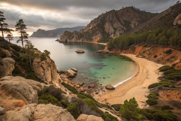 Fototapeta premium Secluded Cove and Rugged Coastline