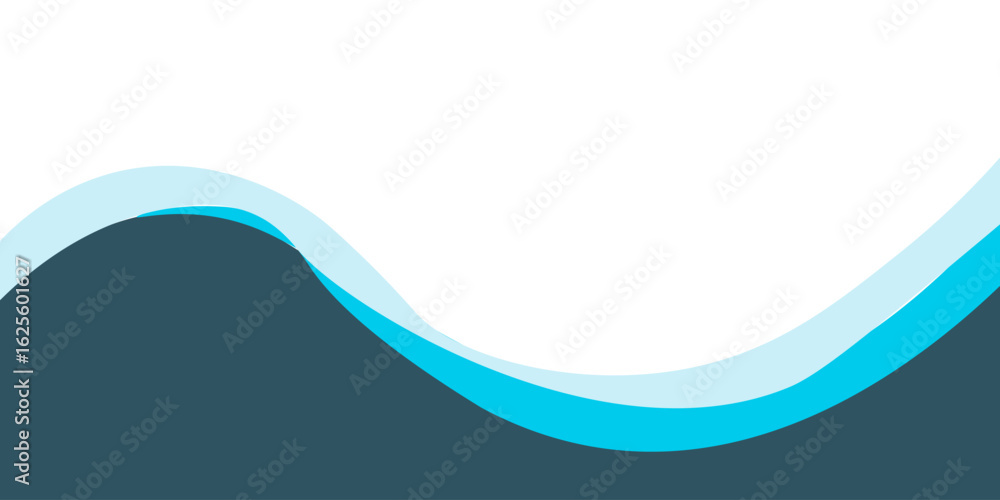 Poster abstract wave pattern in blue tones for background and design