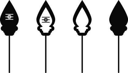 Tamil Lord Kandhan Vel Symbol Vector Set | Hindu Spiritual Spear Design Collection