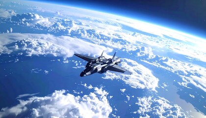 Futuristic jet above Earth (1)