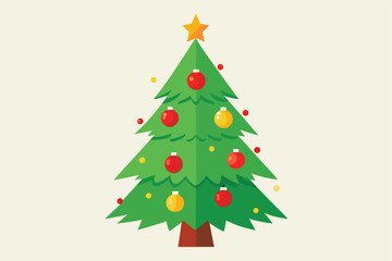 Obraz premium realistic christmas tree with lush green pine nee.eps