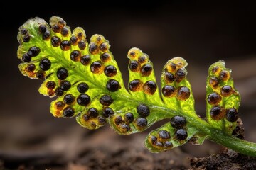 Detailed Close-up of a Fern Leaf