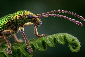 Naklejka premium Magnificent Macro Shot of a Vibrant Beetle