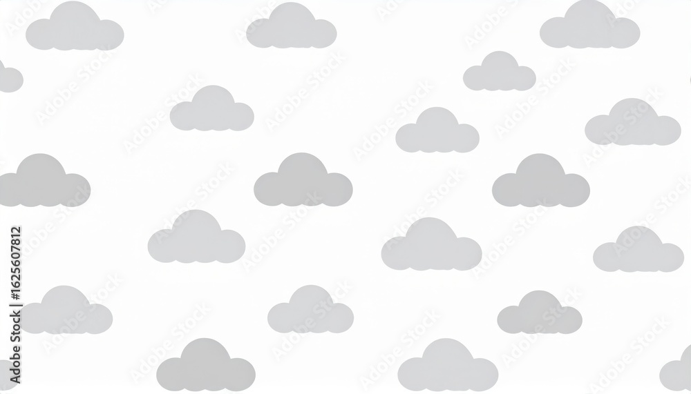 Poster simple gray clouds pattern on white background