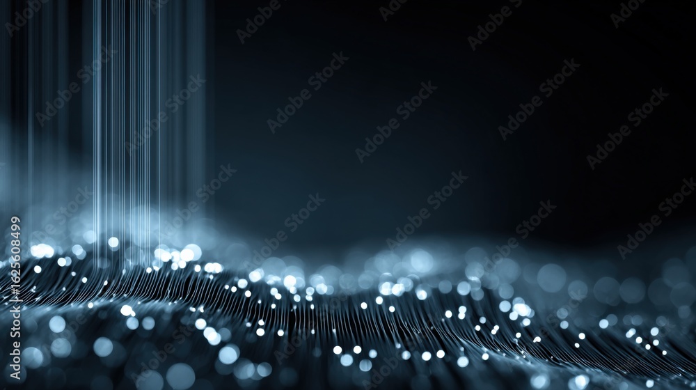 Poster abstract light streaks background with glowing particles for technology and innovation concepts