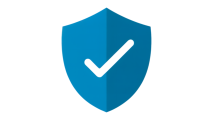 Strong data protection verified with checkmark on shield for secure business