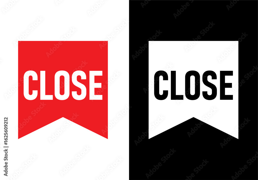 Poster close text vector design mono color.