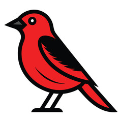 Solid color Vermilion Flycatcher animal vector design