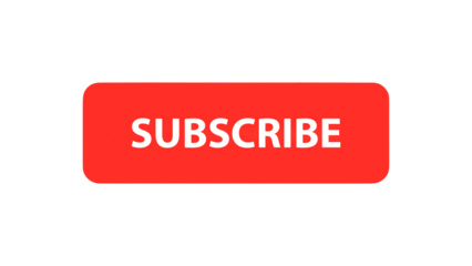 red button with text subscribe on a transparent background 