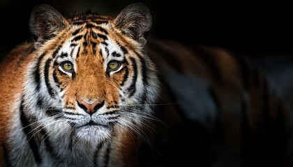 Naklejka premium close up of majestic tiger staring intently