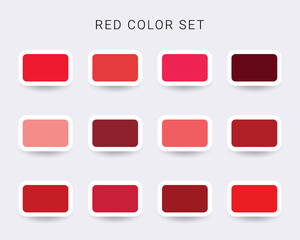 Vector Red Color Palette Collection
