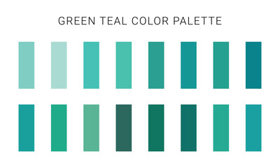 Vector Green Teal Color Palette Collection