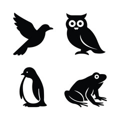 Vector Black Animal Silhouette Collection