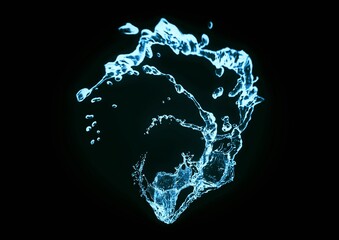 抽象的な青い水しぶきの3dイラスト