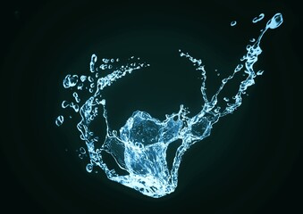 抽象的な青い水しぶきの3dイラスト