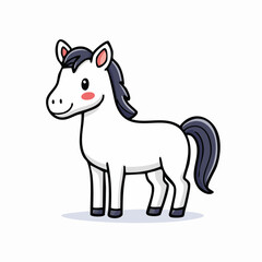 Obraz premium Charming Cartoon Horse Illustration: A Delightful Depiction of Equine Grace and Simplicity