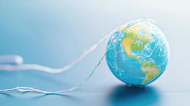 Small globe with string attached, resembling yoyo