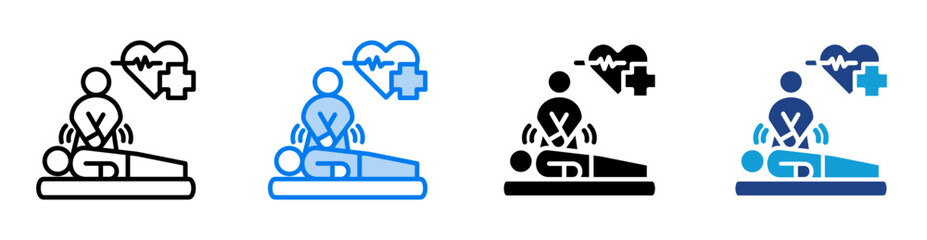 Cpr icon set multiple style collection