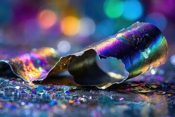 Iridescent Metal Fragment - A Colorful Macro Photography