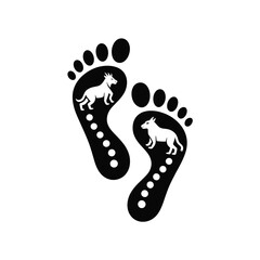 Dog paw prints silhouette isolated on white background