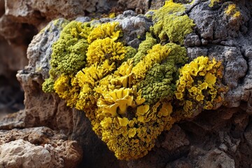 Vibrant Lichen on Rocky Surface