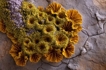 Intricate Lichen Patterns on Rock Surface