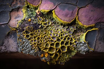 Intricate Lichen Patterns on Rock Surface