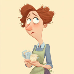 young woman Una simpatica giocatrice di carte con le carte generative ai
