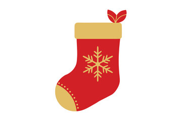 elegant christmas stocking clipart with embroider