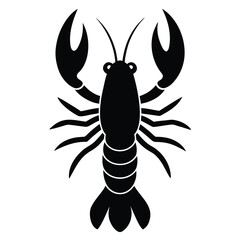 minimalist flat silhouette of a lobster icon