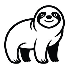 Solid color Unau (Linnaeus’s Two-Toed Sloth) animal vector design