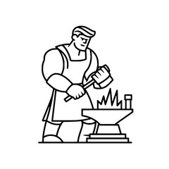 Blacksmithing forge metalwork hammer anvil craftsman smithy ironwork artwork steelmaking industry 100 char