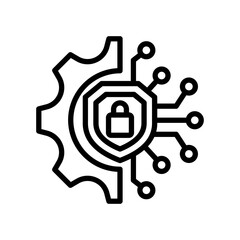 Cybersecurity line icon