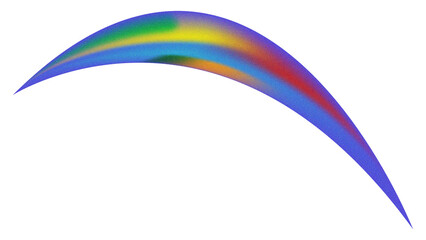 Abstract rainbow curve shape isolated on transparent background, vibrant design