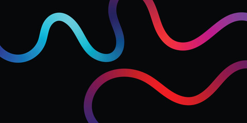 Abstract Colorful Wavy Lines on Black Background. A vibrant abstract design featuring a series of smoothly flowing, colorful wavy lines against a solid black backdrop.