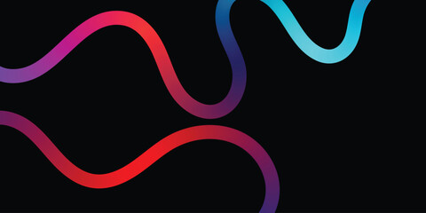Abstract Colorful Wavy Lines on Black Background. A vibrant abstract design featuring a series of smoothly flowing, colorful wavy lines against a solid black backdrop.