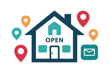 open house vector flyer with icons  banners  and l.eps