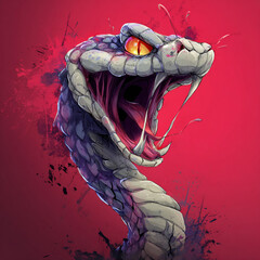 Zombie snake angry Generative ai